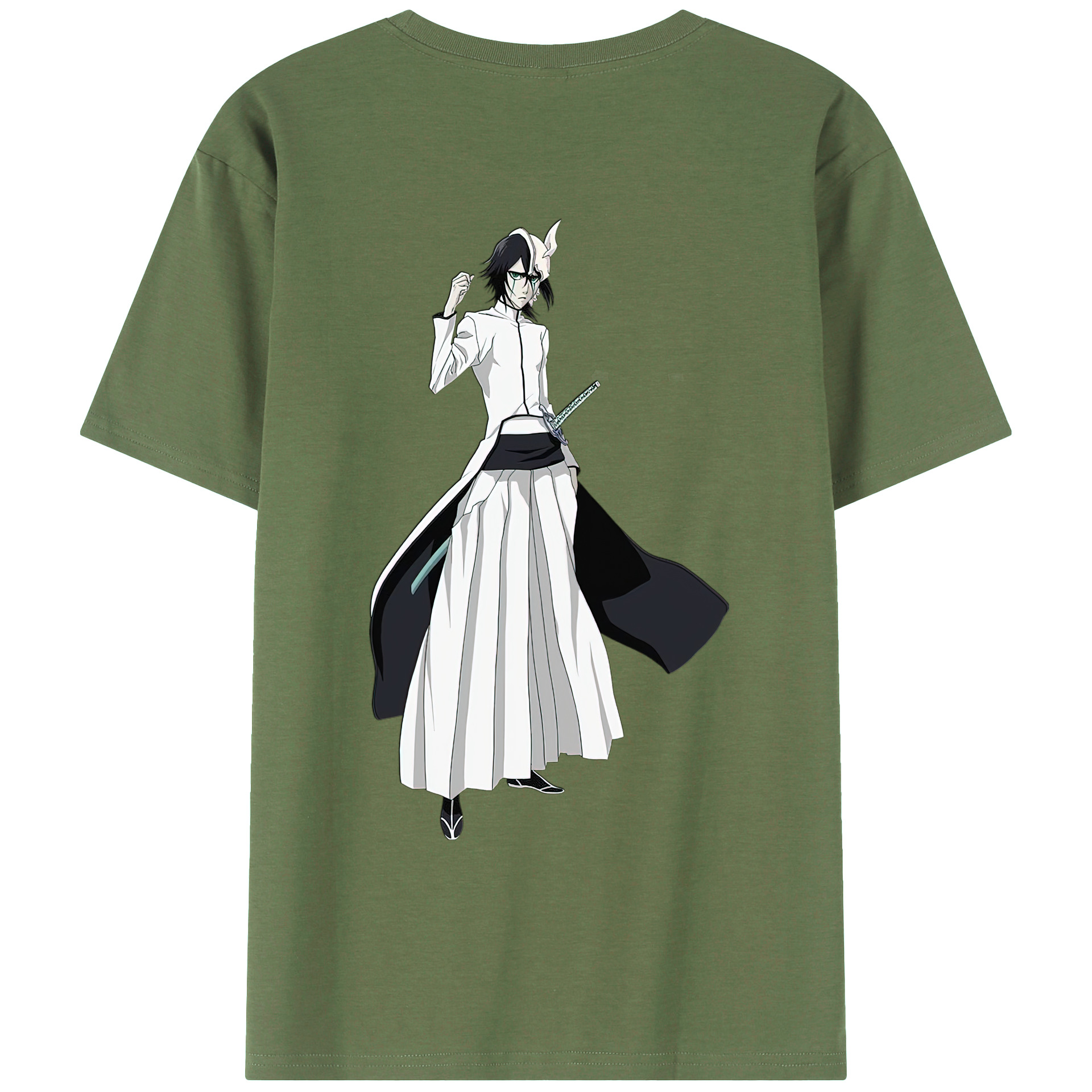 （画像用） ブリーチ ウルキオラ·シファー BLEACH Ulquiorra cifer 綿100％ メンズ半袖Tシャツ（バックプリント） 通気性